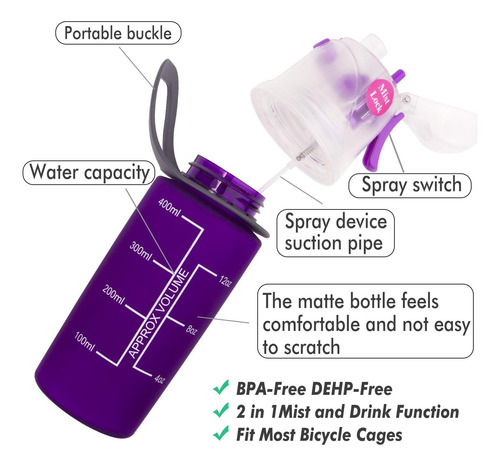 Botella De Agua Nebulizadora, Botella Deportiva Spray Mist P