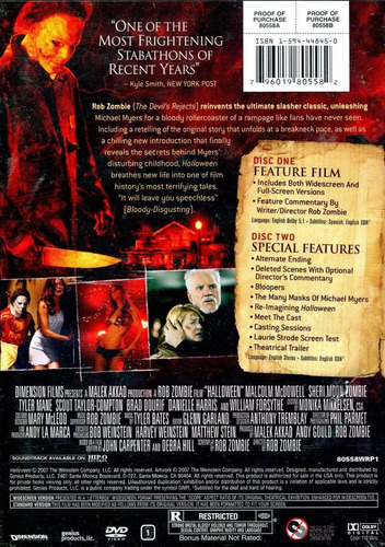 Halloween El Inicio ( Halloween ) 2007 Dvd - Rob Zombie