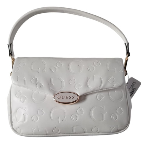 Crossbody Guess Color Blanco Para Mujer Nuevo Y Original Blanco Logo Níquel Blanco