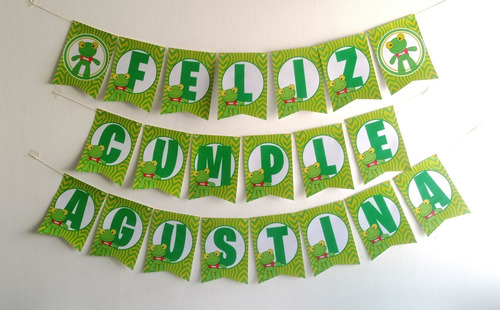 Banderines Sapo Pepe Cumpleaños Decoración