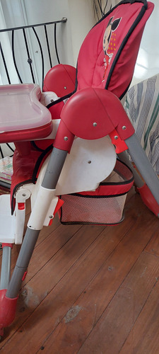 Silla De Comer Disney Unisex Con Rueditas 3 Posiciones Sillita De Comer Roja (Usado)