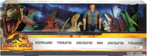 Dinossauros Jurassic World Pack 6 Unid Articulados Mattel