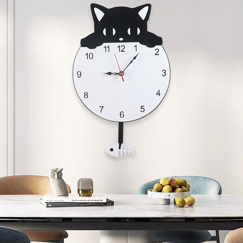 Reloj De Gato Reloj De Pared Que No Hace Tictac Lindo Gato Q