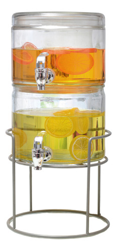 Dispensador De Vidiro Bebidas Doble 6.1 L Base Metal Vittori