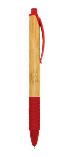 Bolígrafo Bambú Lucky Engomado Color Rojo Lote X2 | Recoleta