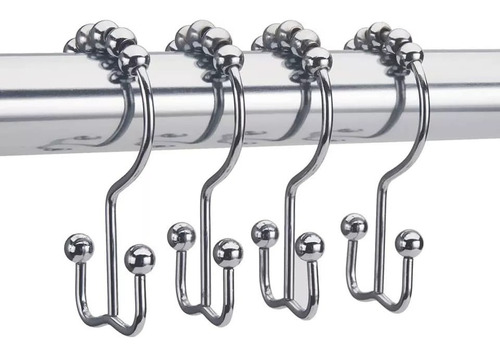 Imagen 1 de 4 de Ganchos Cortina De Baño Roller Doble