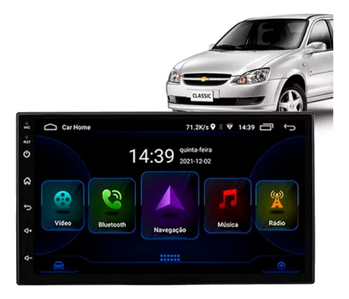 Central Multimidia Android Universal 7 Pol Bt Espelhamento