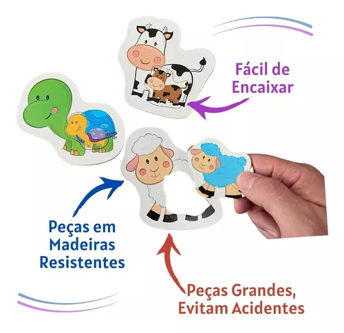 Jogo Educativo Mamãe E Bebê Quebra Cabeça Infantil Be A Bá Nig