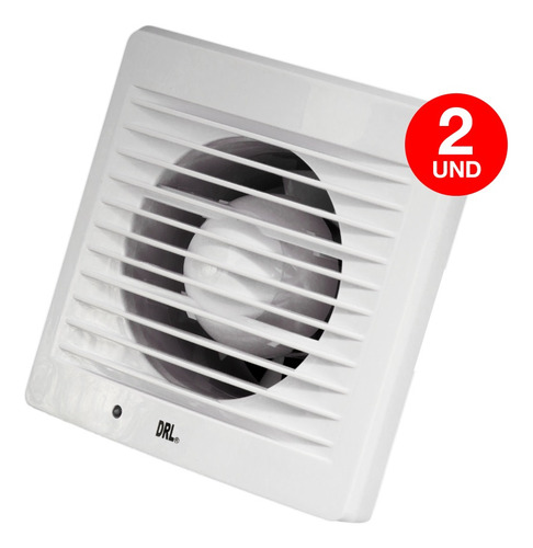 Pack 2 Extractor Aire 4 Pulgada Drl Cuadrado Baño Cocina Sec