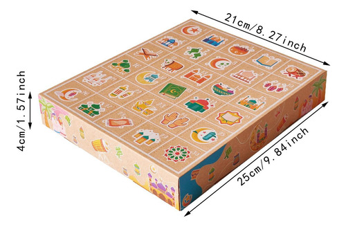 Mubarak Advent Calendar Box Eid Candy Cajas Festival 8pcs