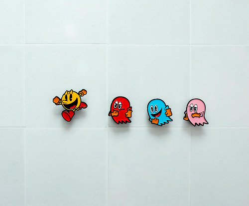 Conjunto De Pinos Toynk Pac-man 3d Characters, 4 Peças, Excl