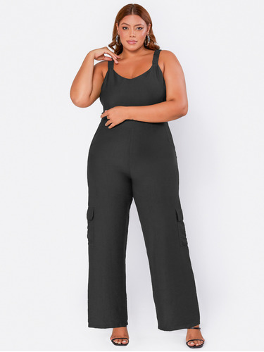 Macacão Longo Social Plus Size Confortável Estiloso Elegante