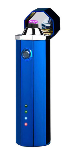 Encendedor Hexagonal Azul Con Cable Usb Integrado Azul Marino