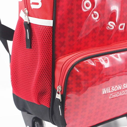Mochila 12 Con Carro Wilson - 65.021086 Color Rojo Diseño De La Tela Liso