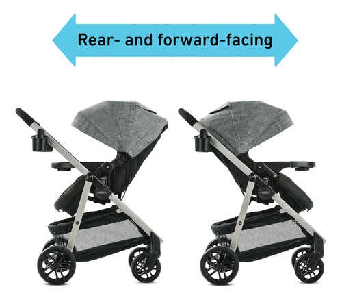 Cochecito 3 En 1 Convertible Portabebés Y Asiento Reversible