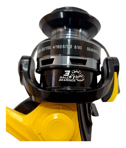 Molinete Albatroz Speedfish 800 Amarelo + Linha Mono