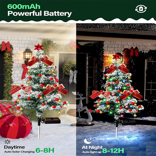 Luces Solares Para Árbol De Navidad Con Forma De T Night Lig