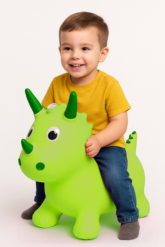 Montable Brincolin Inflable Para Niños Dinosaurio Verde