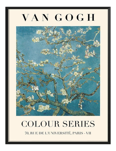 Cuadro Van Gogh Arte Flores Blancas Arbol Comedor C/ Marco