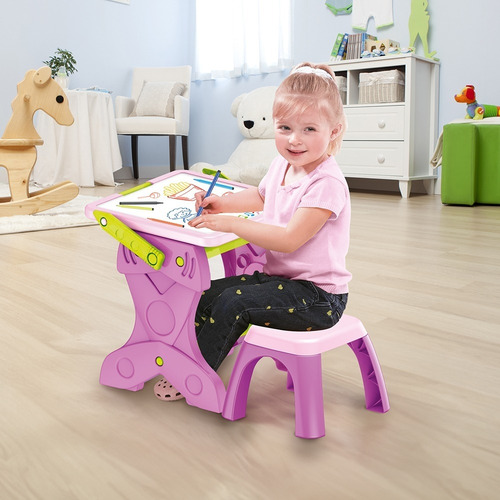 Mesa De Atividades C/ Lousa Play E Learn Multikids - Br1766 Cor Rosa