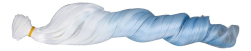 Doll Hair Weft Row, Branco, Azul, Gradiente, 30 Cm, Lavável,