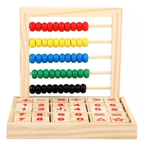 Ábaco De Madera Dabeh Para Niños, 5 Filas Con Bloques De Números Y Símbolos, Ideal Para Matemáticas En Preescolar Y Primaria (1-2 Grado), Regalo Perfecto Para Niños De 2-7 Años.
