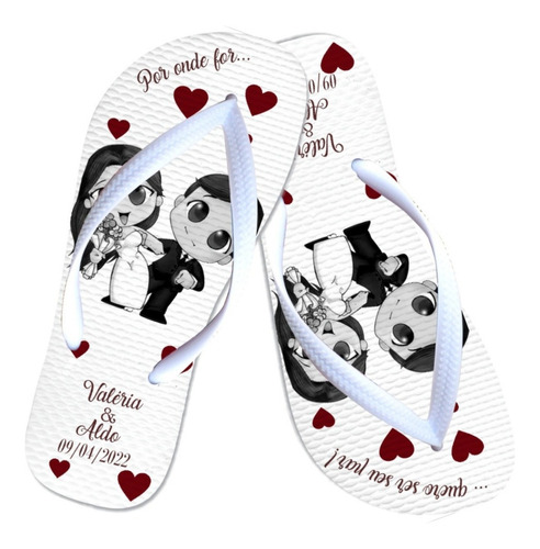 Imagem 2 de 7 de Chinelo Personalizado Para Madrinhas De Casamento Noivinhos