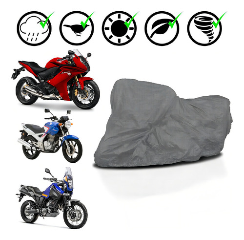Capa Cobrir Moto Termica Sol Chuva 100% Forrada Impermeável Cor Cinza