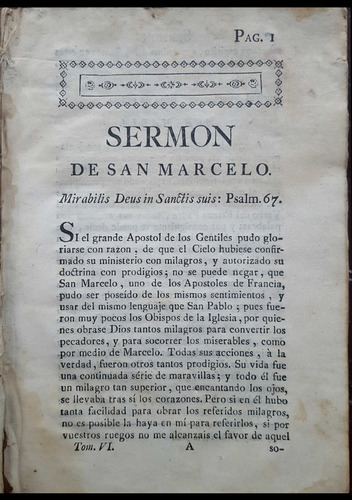 Libro De Los Sermones. Tomo Vi. Año 1800. 50n 400