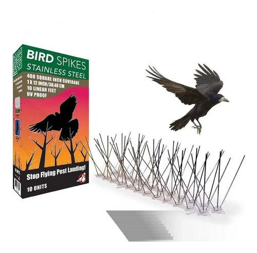 Pack 10 Púas Repelentes Palomas Anti Aves Ahuyentado