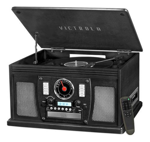 Tocadiscos Victrola Vta-600b-blk 8 En 1, Con Bluetooth,