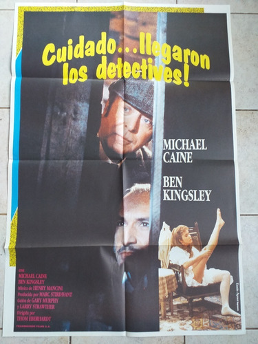 Antiguo Afiche Cine - Cuidado Llegan Los Detectives *