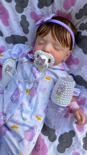 Boneca Bebê Reborn Com Cabelo Fio A Fio Realista Silicone