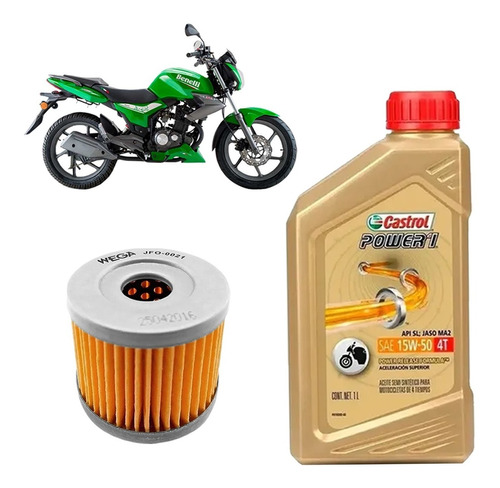 Kit Service Benelli Tnt 15 Filtro + Castrol Power 1 Sia+