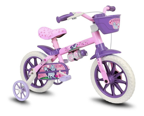 Bicicleta Aro 12 Infantil Nathor Cat - Lilás