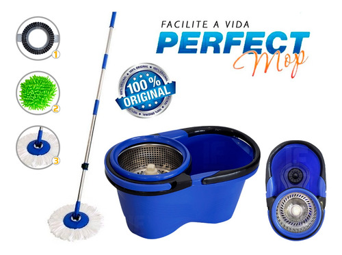 Imagem 5 de 5 de Balde Perfect Mop Pro 360 Inox C/3 Refis