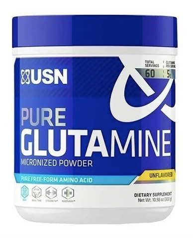 Imagen 1 de 1 de Pure Glutamine 300 Gr Usn L-glutamina Recuperacion Muscular