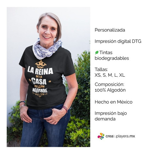 Imagen 4 de 4 de Playera Mamá Día De Las Madres La Reina De La Casa Yazbek