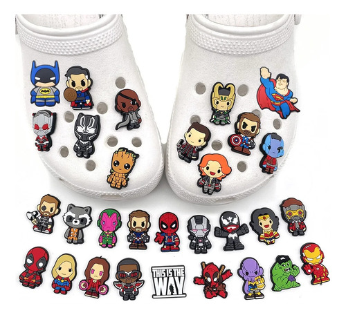 30 Pines Para Crocs Charms Jibz Marvel Dc Superheroes