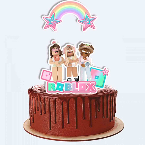 Topo De Bolo Topper Roblox Girl 3 Meninas 