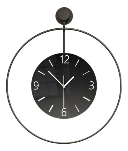 Reloj De Pared Decorativo Gran Reloj Negro Moderno Silencio