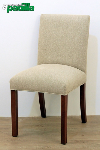 Sillas Comedor Modelo Nórdica En Cedro Y Tela Aqua Clean