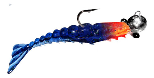 Isca Soft Maré Camarão Articulado Ovado Jig Head 11g 7cm Cor Mo 21 Blue