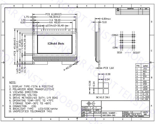Display Lcd Grafico Pantalla 128x64 Compatible Arduino