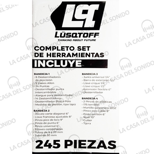 Set De Herramientas Lusqtoff Maletin Portatil 245 Piezas Fc