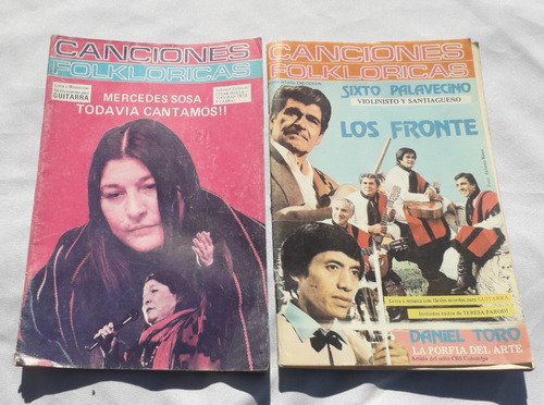 Lote Por 2 Revistas Antiguas * Canciones Folkloricas * Sosa