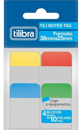 Tili Notes Tag 38mmx25mm 40 Folhas 4 Cores Tilibra