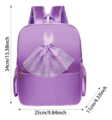 Mochila De Baile De Ballet Con Bolsa De Encaje Violeta