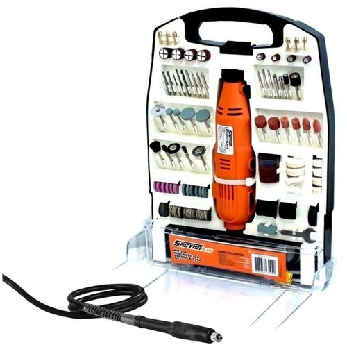 Kit Micro Retífica C/ Chicote + 234 Peças Mini Padrão Dremel