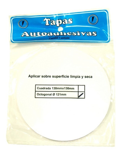 Tapa De Luz Autoadhesiva Pintable 121mm X 10 Unidades